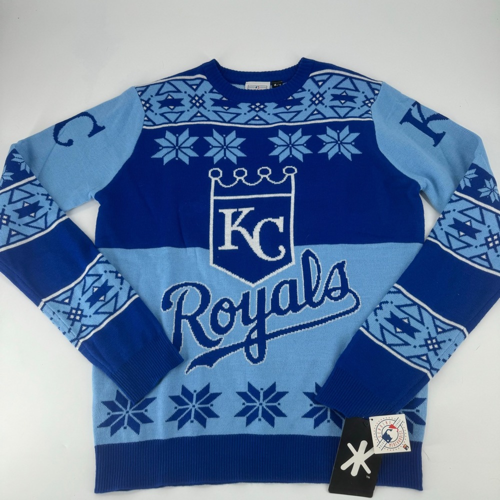 Kew Royals Kansas City MLB Baseball Ugly Christmas Sweater‎ Mens M